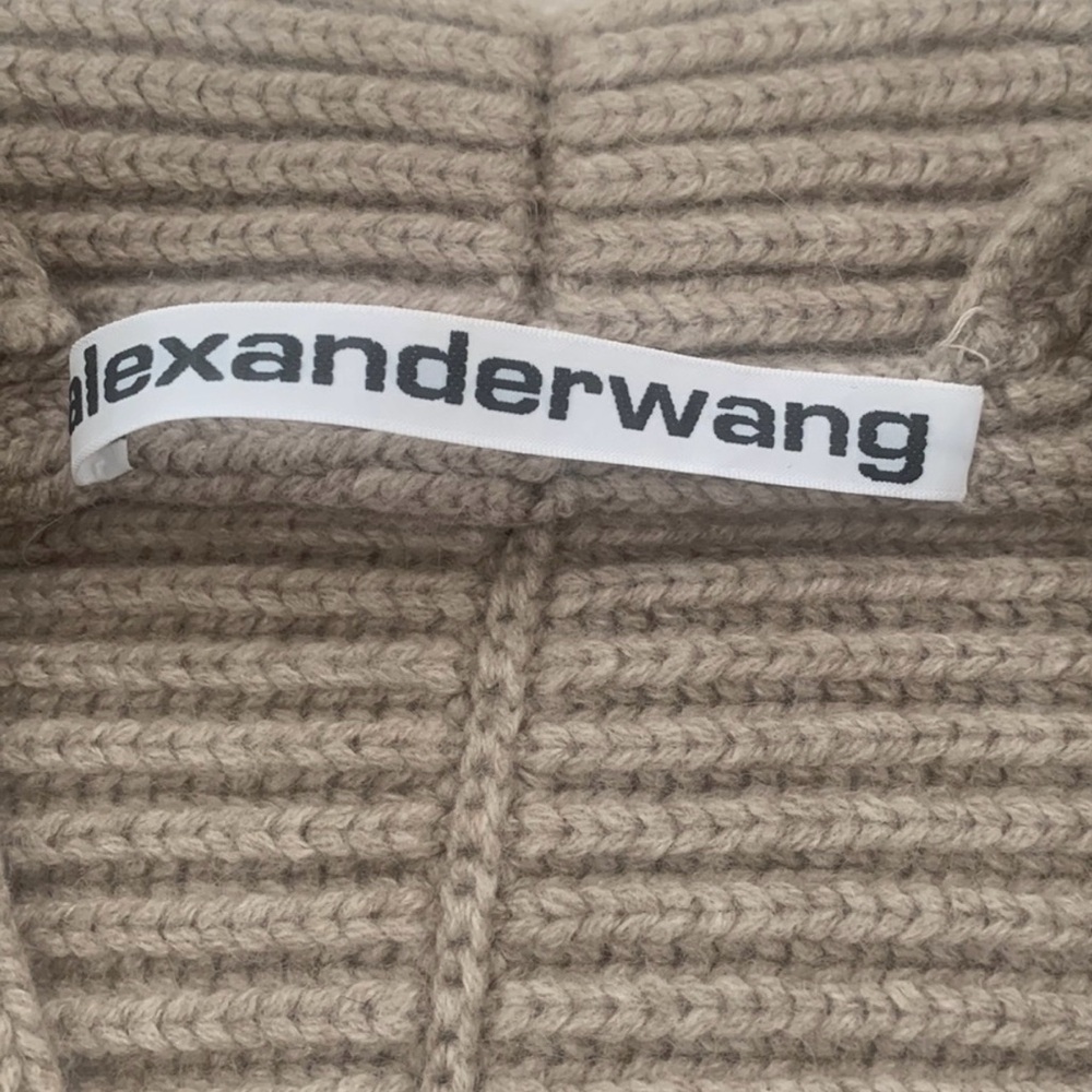 Worn once Alexander Wang ribbed beige wool cashmere blend draped neck sweater - Picture 4 of 6